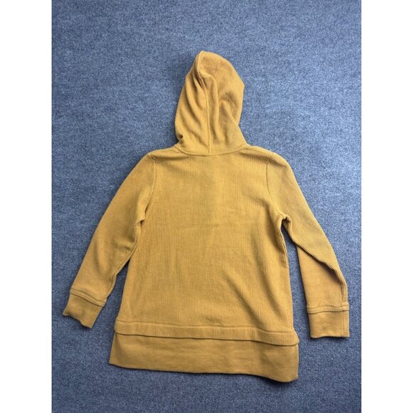 J Jill Sweater Women's Small Yellow Hooded Pullover 1/4 Button Cotton Blend - Picture 6 of 7